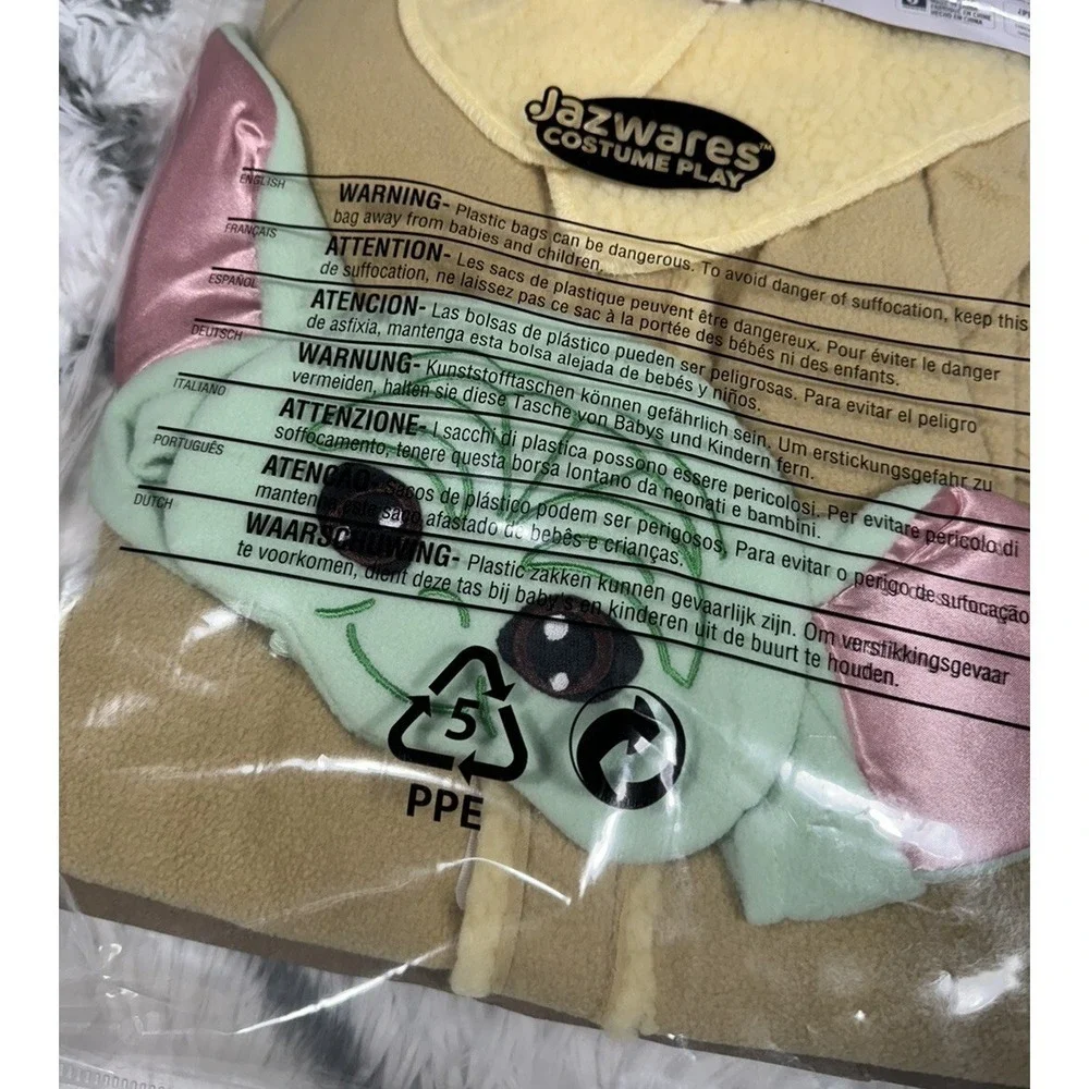 STAR WARS The Mandalorian Grogu Robe Padded Headpiece Costume Toddler 3T-4T NEW